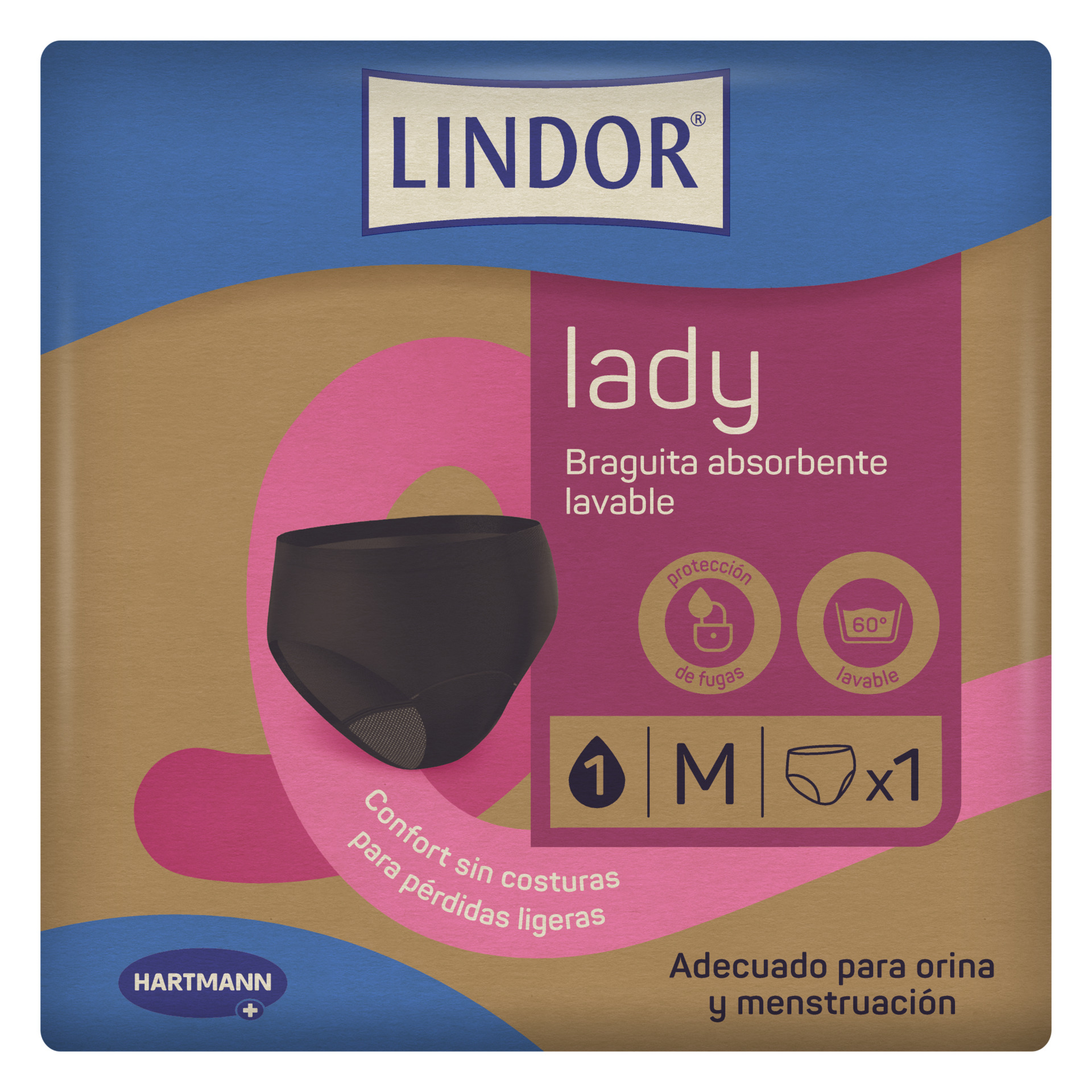 Envase Lindor lady braguita absorbente lavable talla M