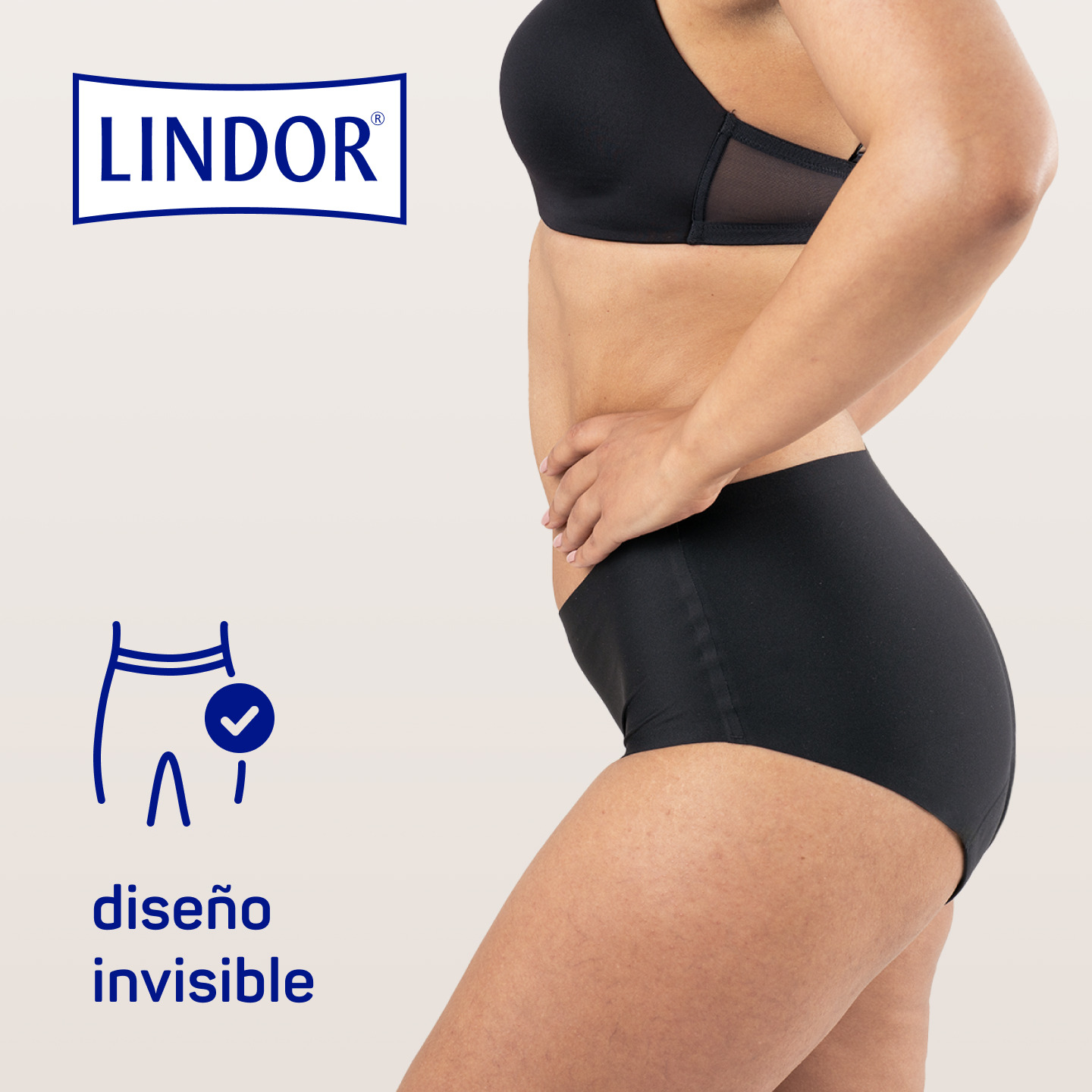 Vista lateral de la braguita Lindor lady